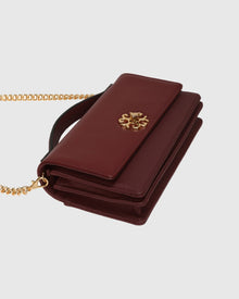 Top Handle Leather Crossbody Bag | Burgundy