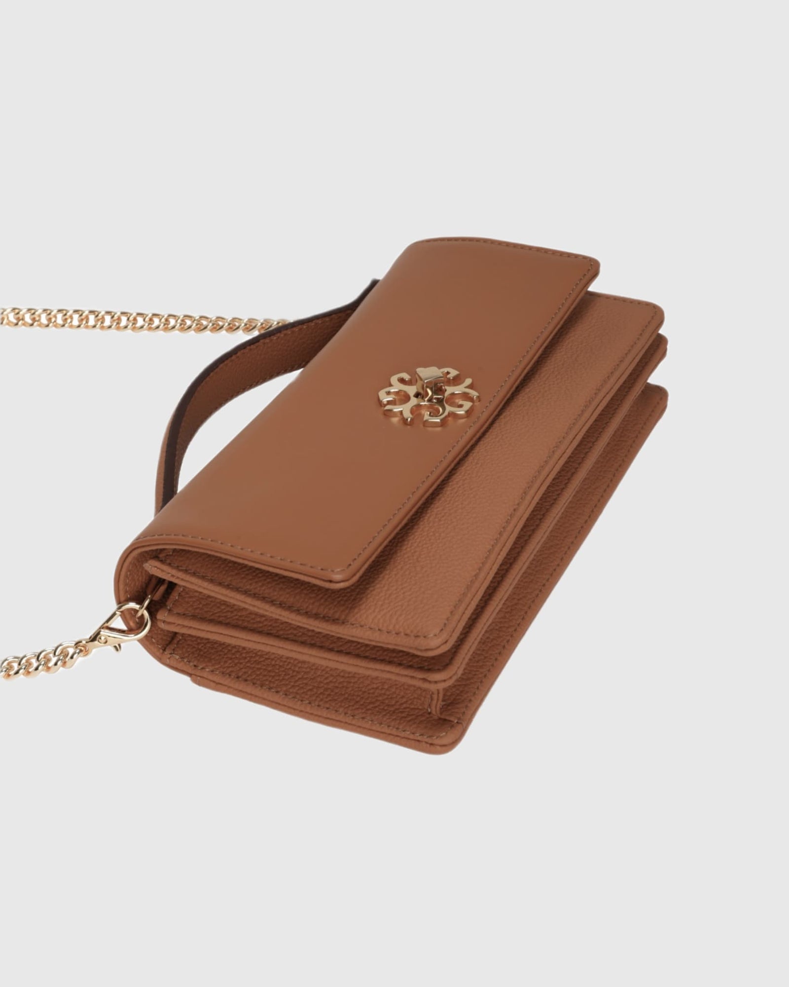 Top Handle Leather Crossbody Bag | Tan