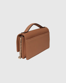 Top Handle Leather Crossbody Bag | Tan