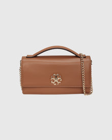 Top Handle Leather Crossbody Bag | Tan