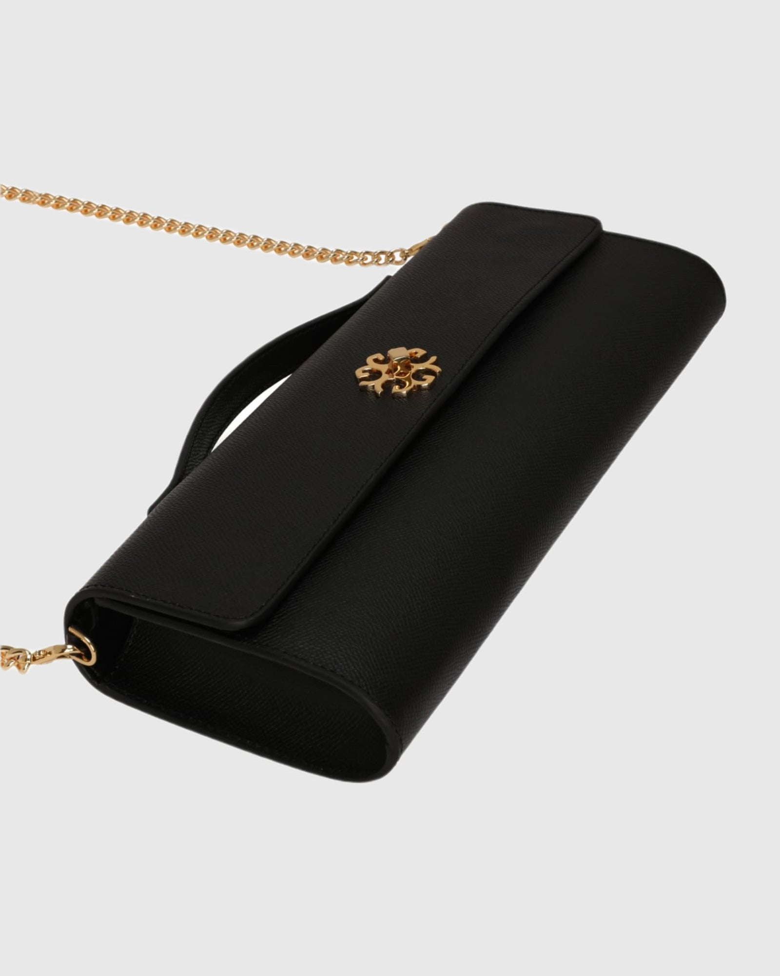 East West Leather Clutch Bag | Black