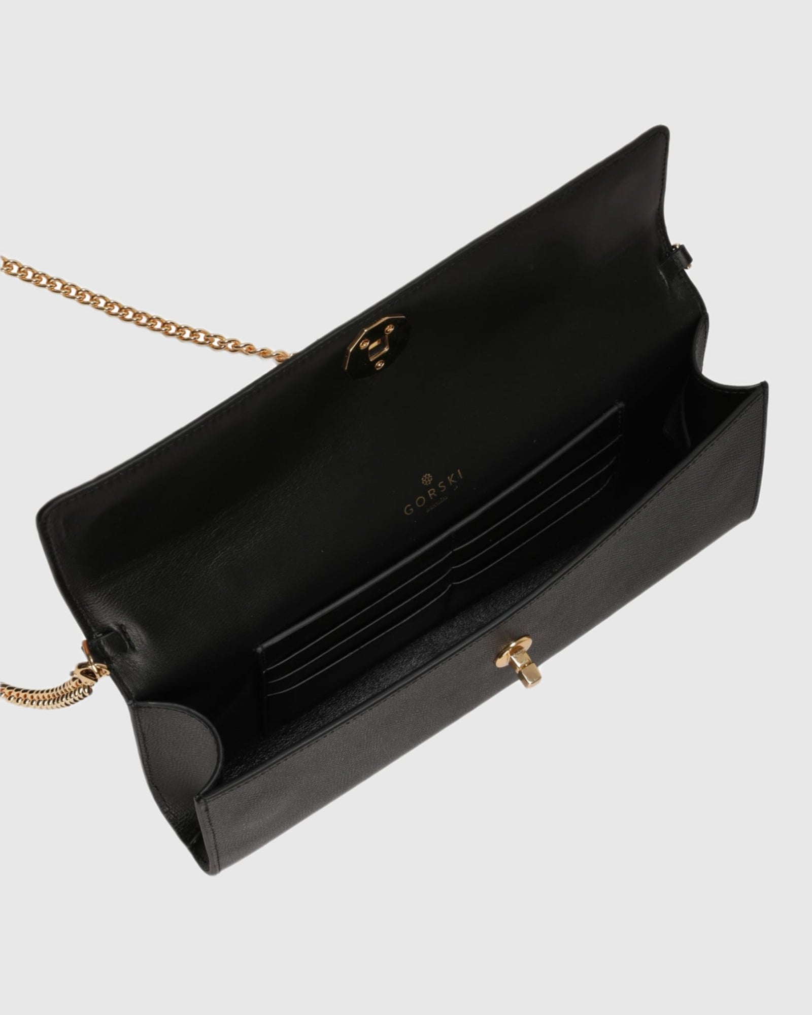 East West Leather Clutch Bag | Black