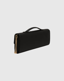 East West Leather Clutch Bag | Black