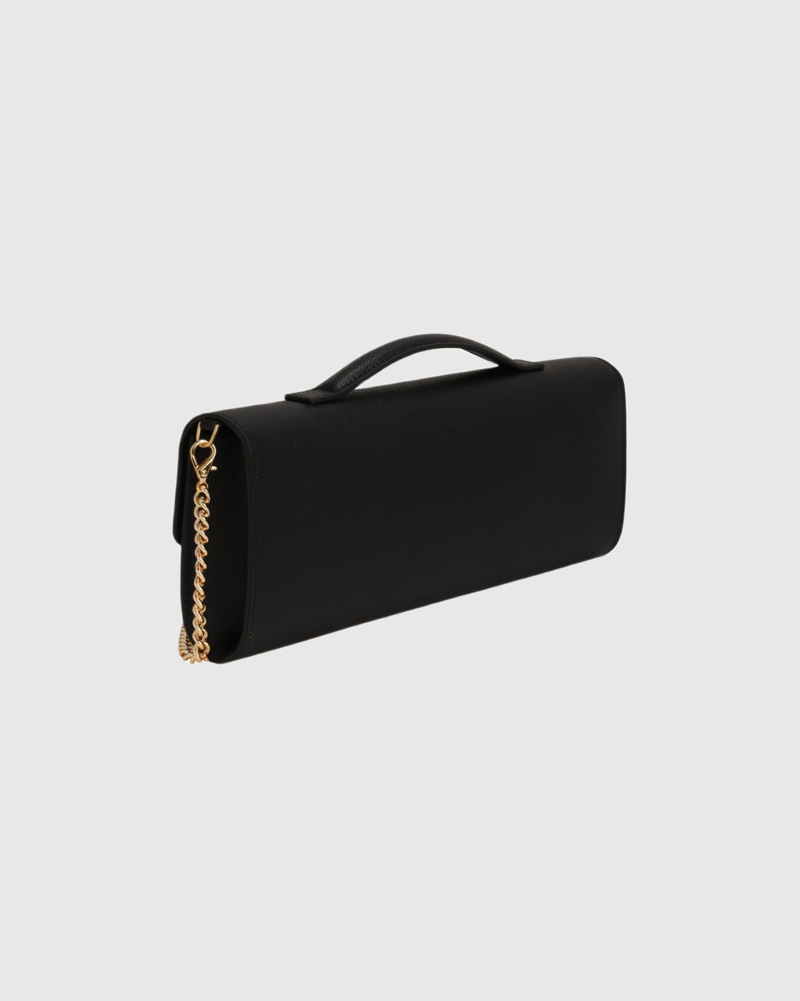 East West Leather Clutch Bag | Black