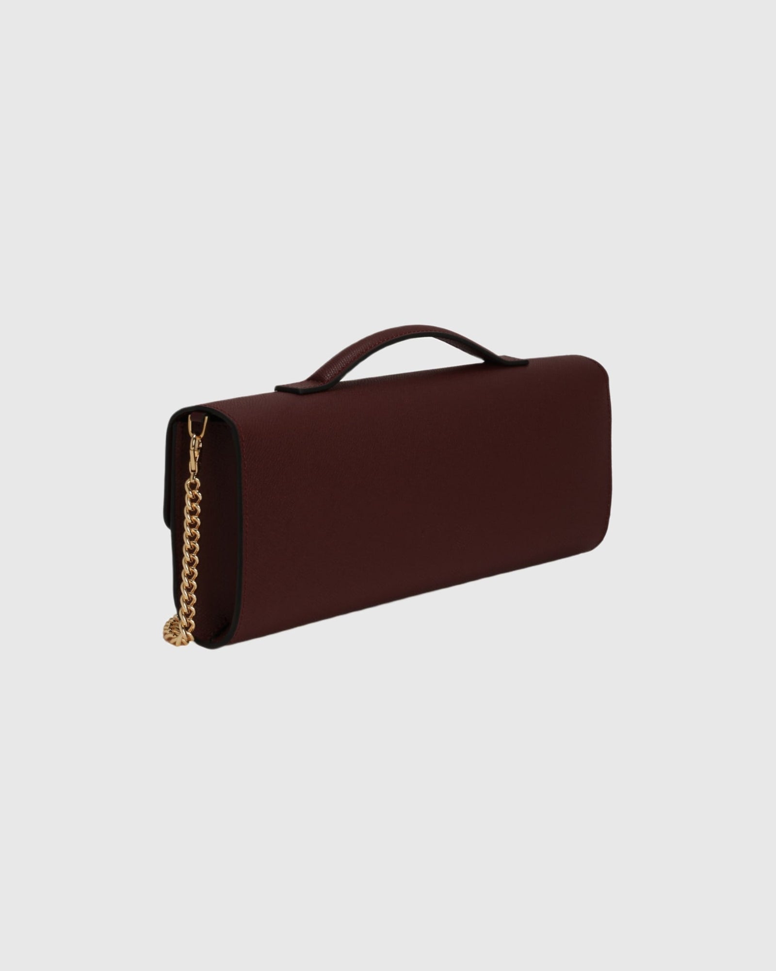 East West Leather Clutch Bag | Burgundy