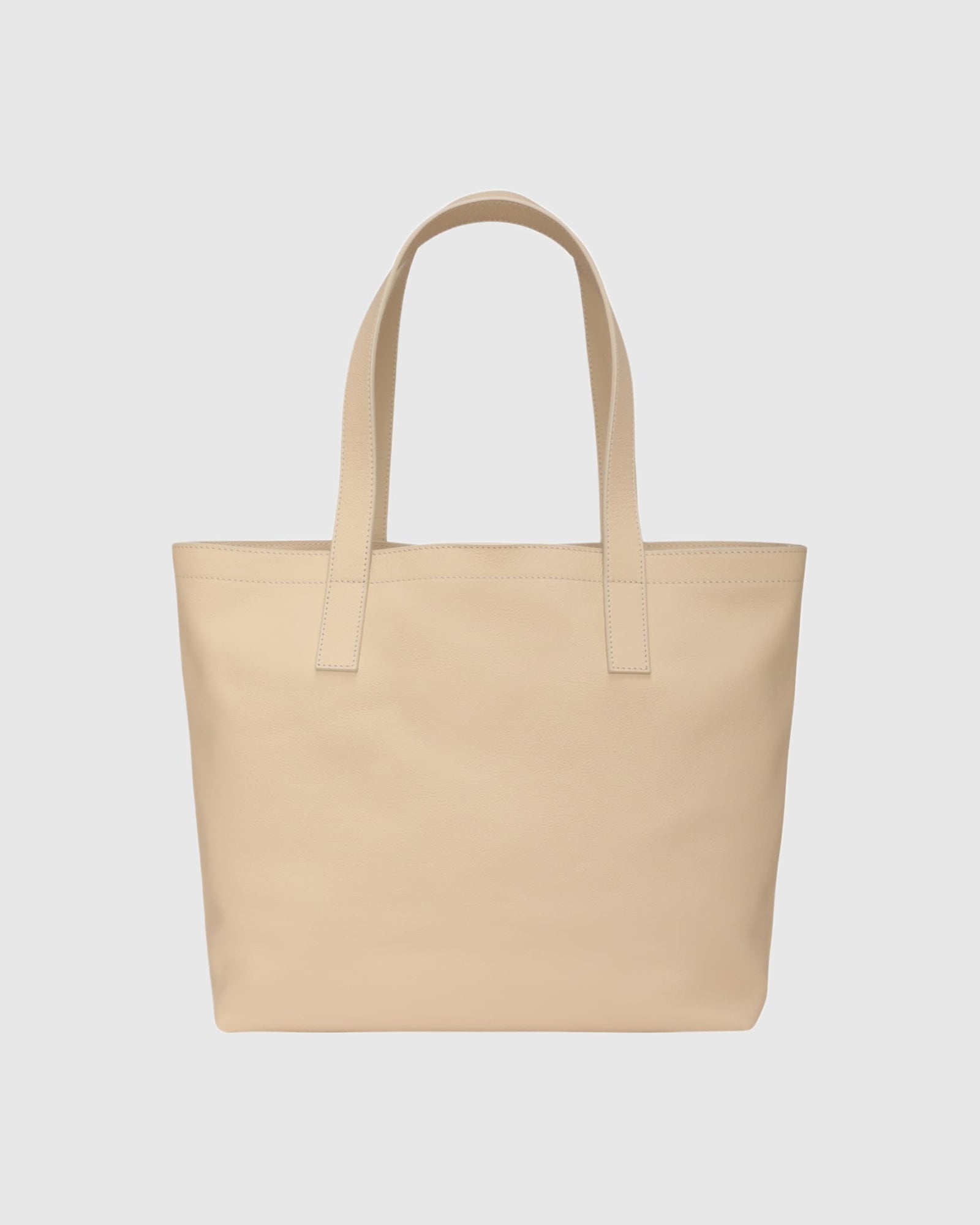 Leather Tote Bag | Beige