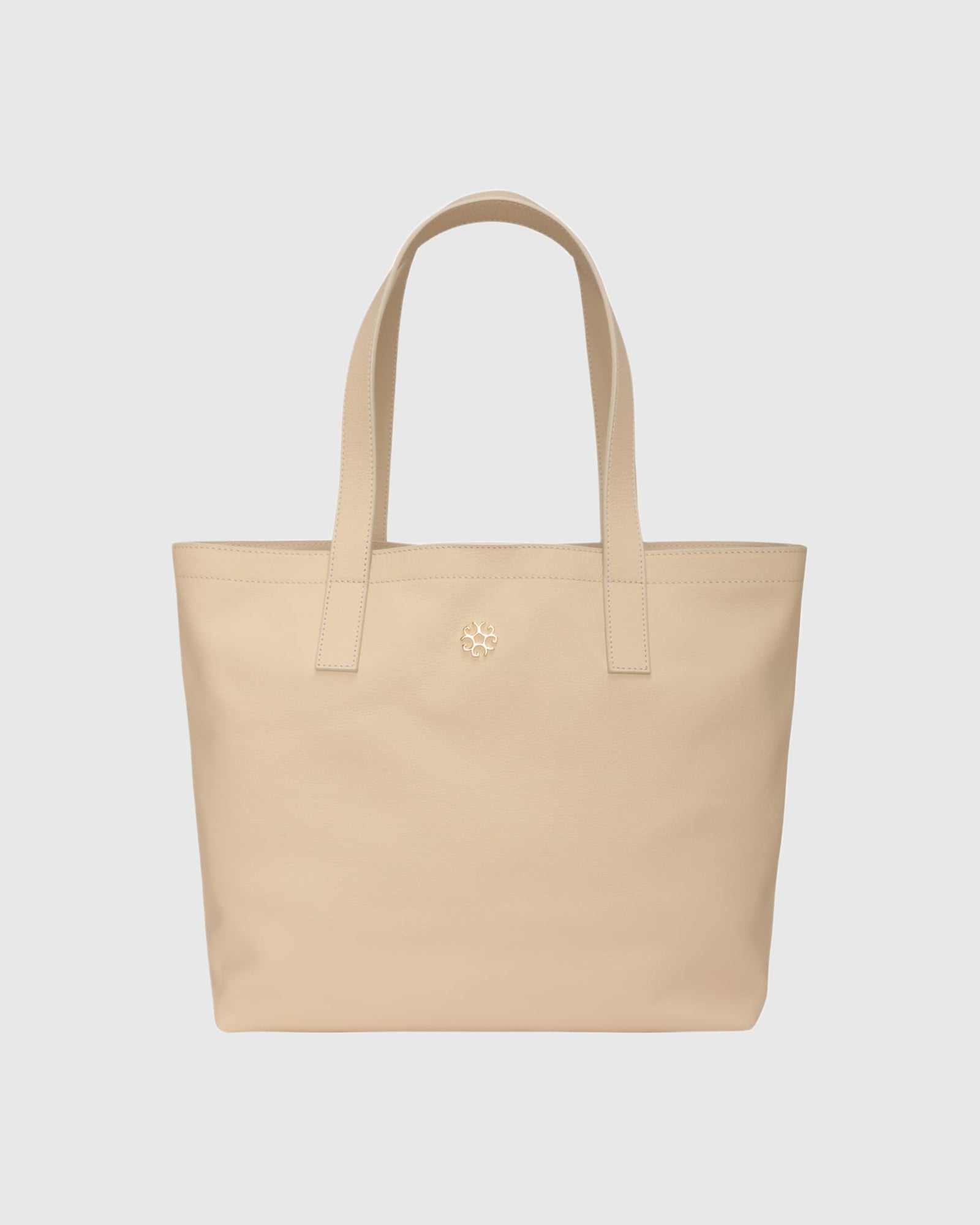 Leather Tote Bag | Beige