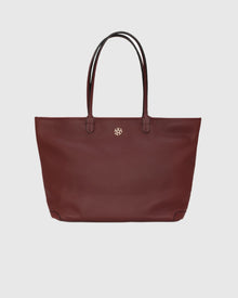 Structured Leather Tote Bag | Burgundy