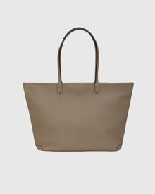 Structured Leather Tote Bag | Taupe