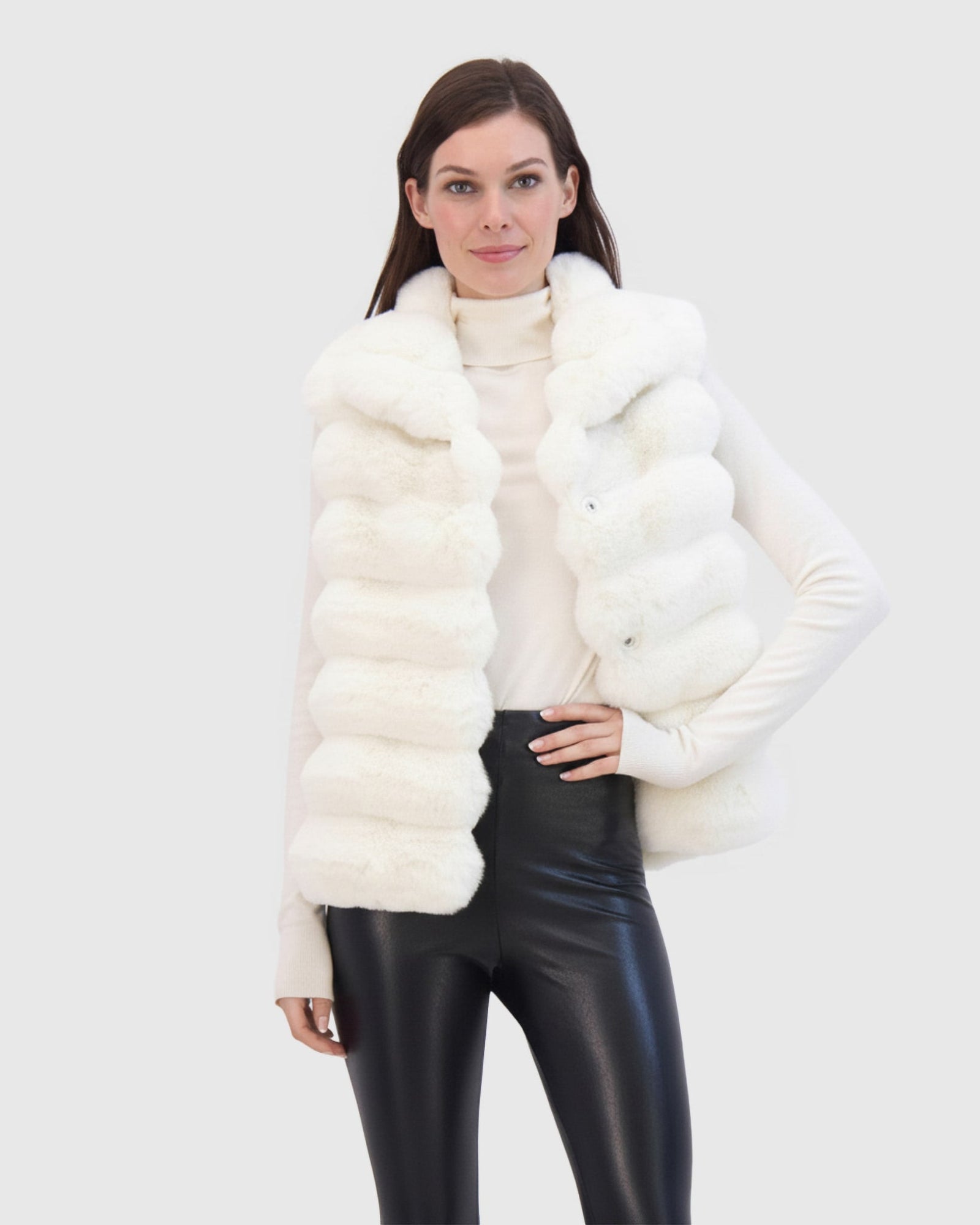 Fur-Free Chinchilla (Faux Fur) Vest | White Chinch
