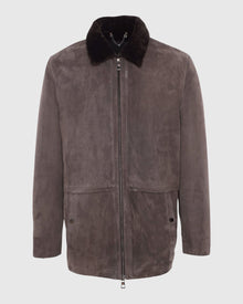 Men | Suede Jacket With Select Shearling Lamb Lining | Dark Brown