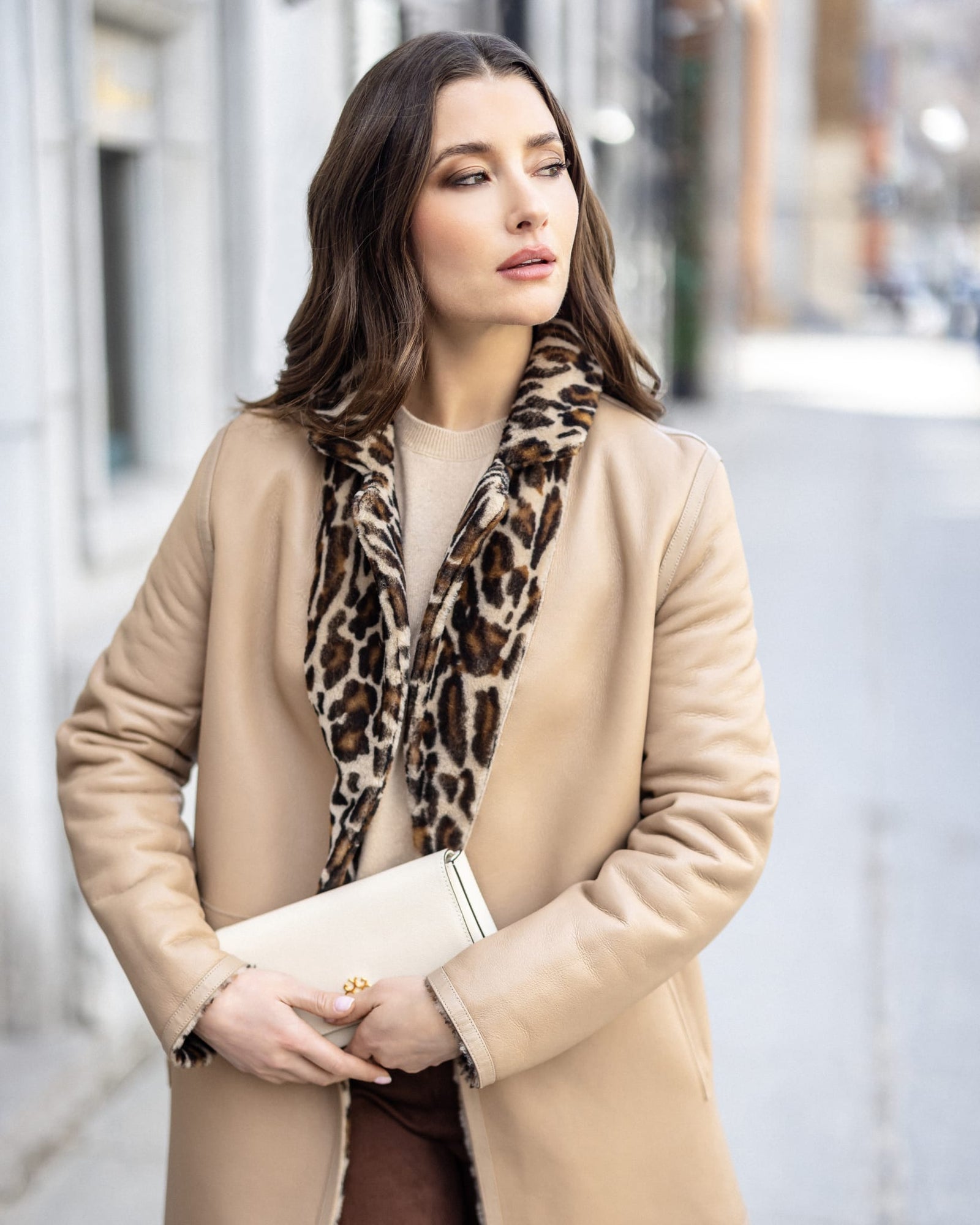 Reversible Merino Shearling Lamb Stroller | Animal Print