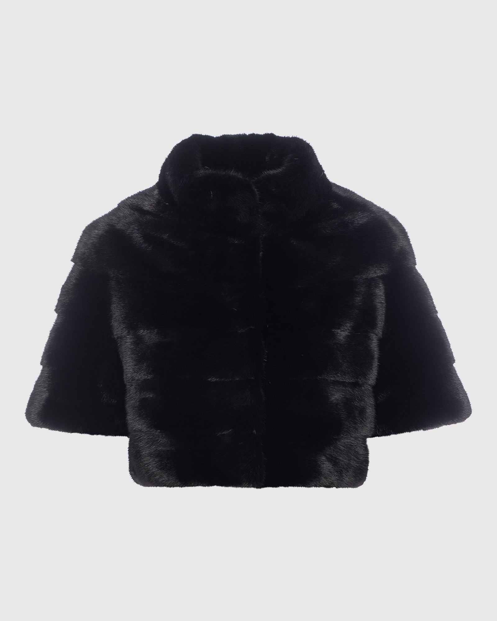 Mink Bolero With Cropped Sleeves | Black