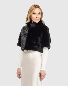 Mink Bolero With Cropped Sleeves | Black