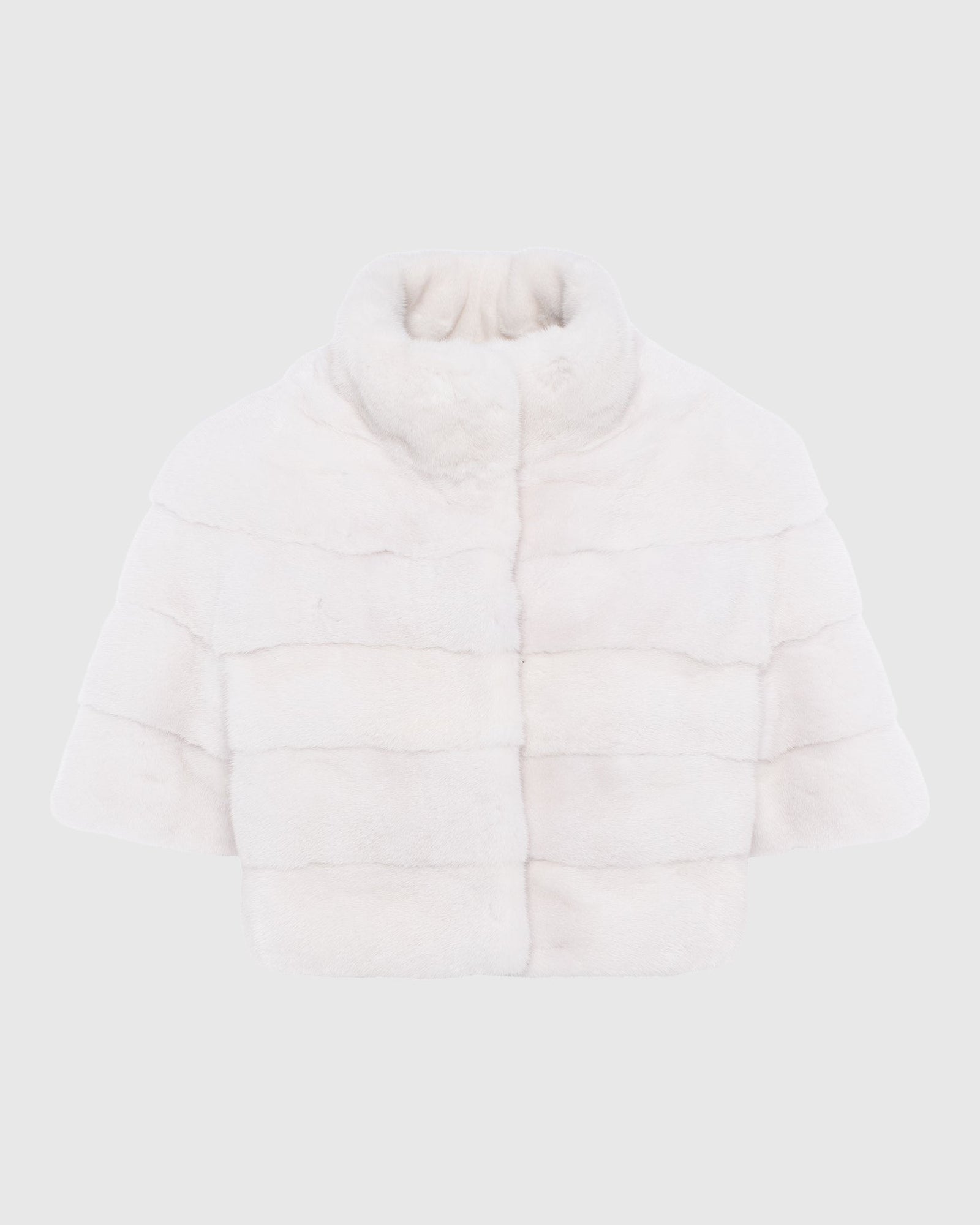 Mink Bolero With Cropped Sleeves | White