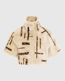 Reversible Select Shearling Lamb Bolero With Cropped Sleeves | Palomino/Lprd Intarsia