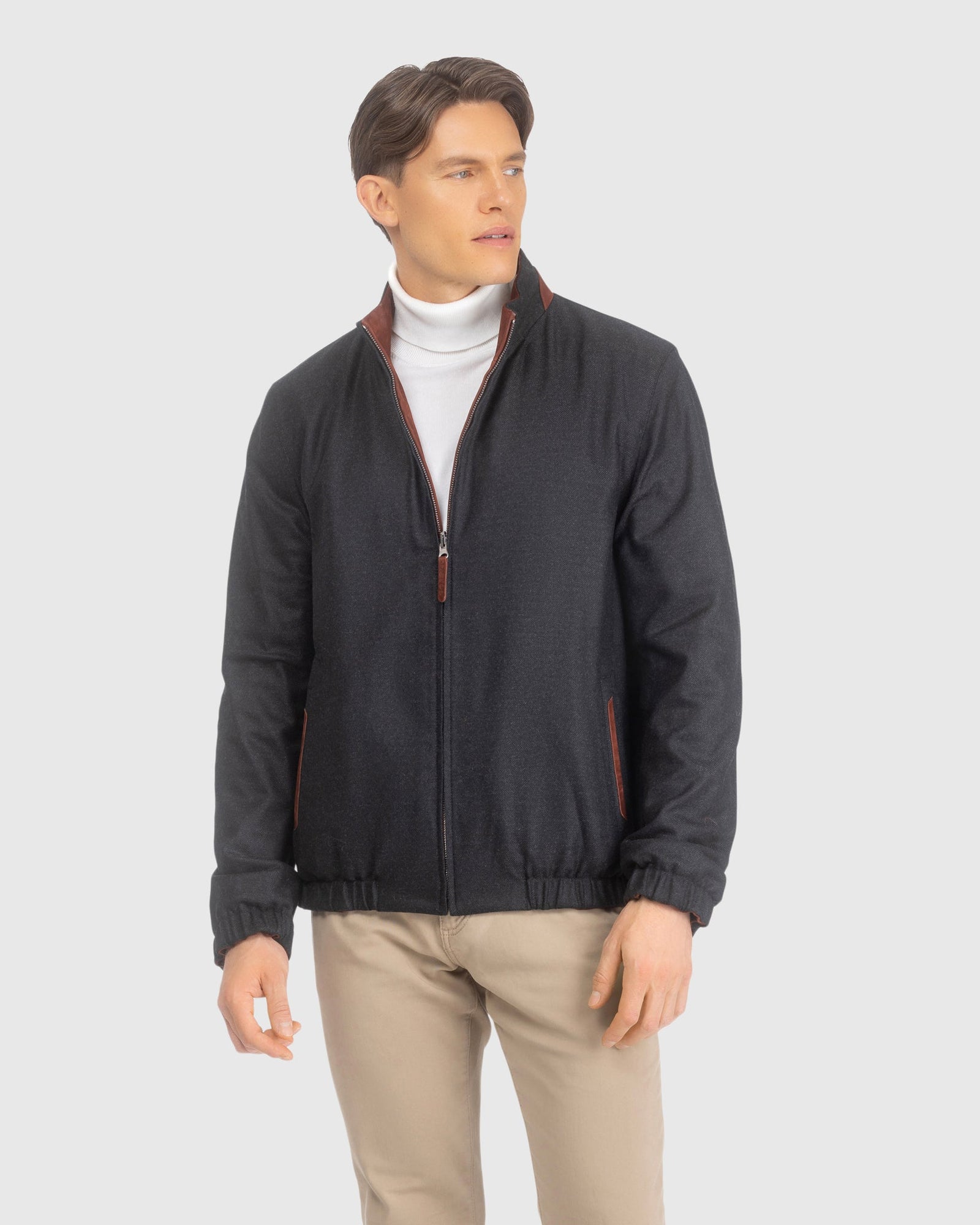 Men | Nubuck Jacket Reversible To Loro Piana Cashmere & Wool | Terracotta/Black