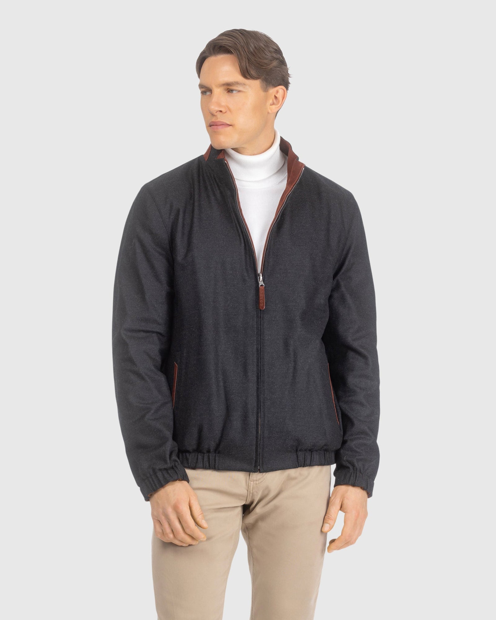 Men | Nubuck Jacket Reversible To Loro Piana Cashmere & Wool | Terracotta/Black