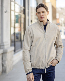 Men | Goat Suede Jacket Reversible To Polyester | Beige/Beige