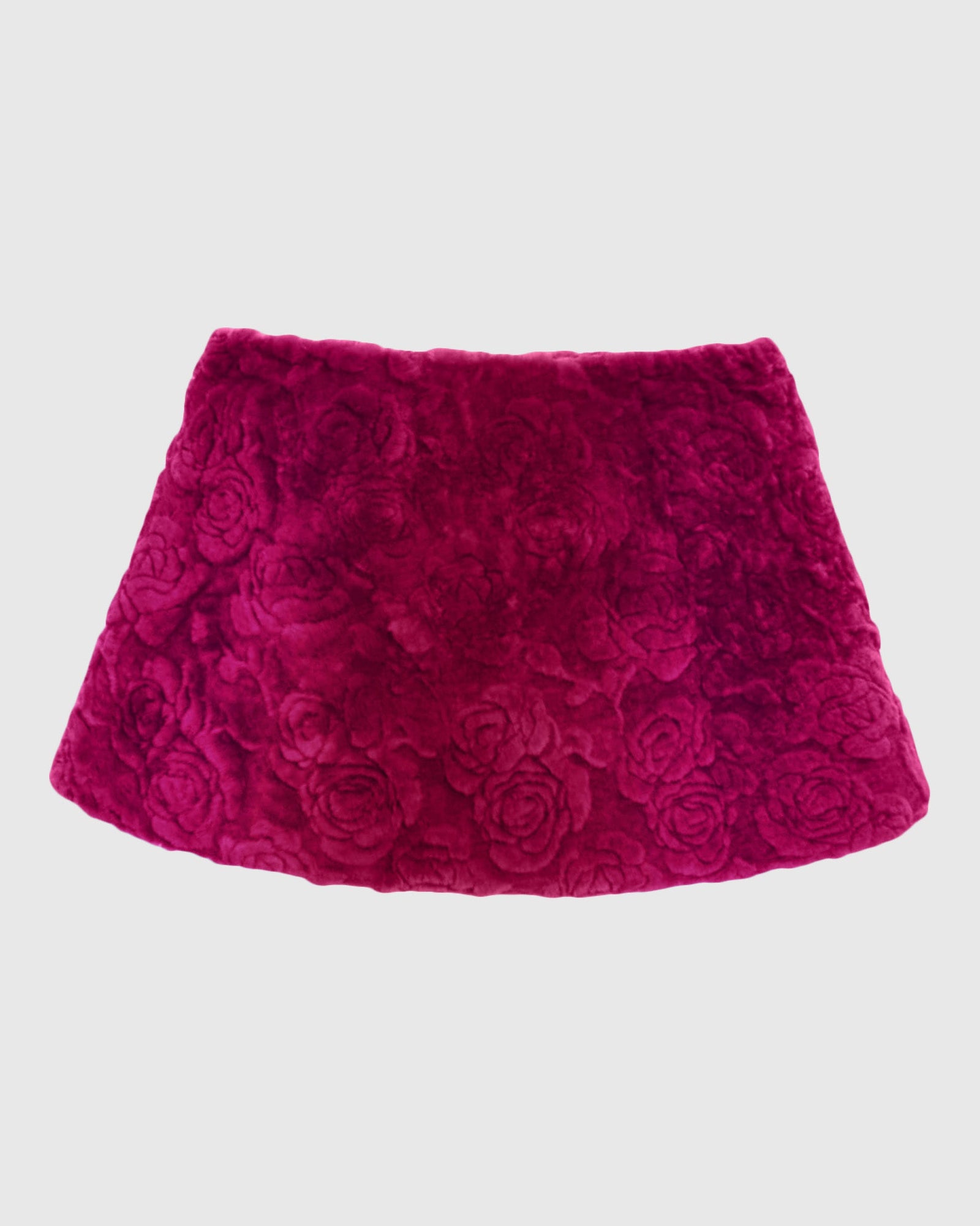 Select Shearling Lamb Rose Laser Printed Capelet | Magenta Brisa