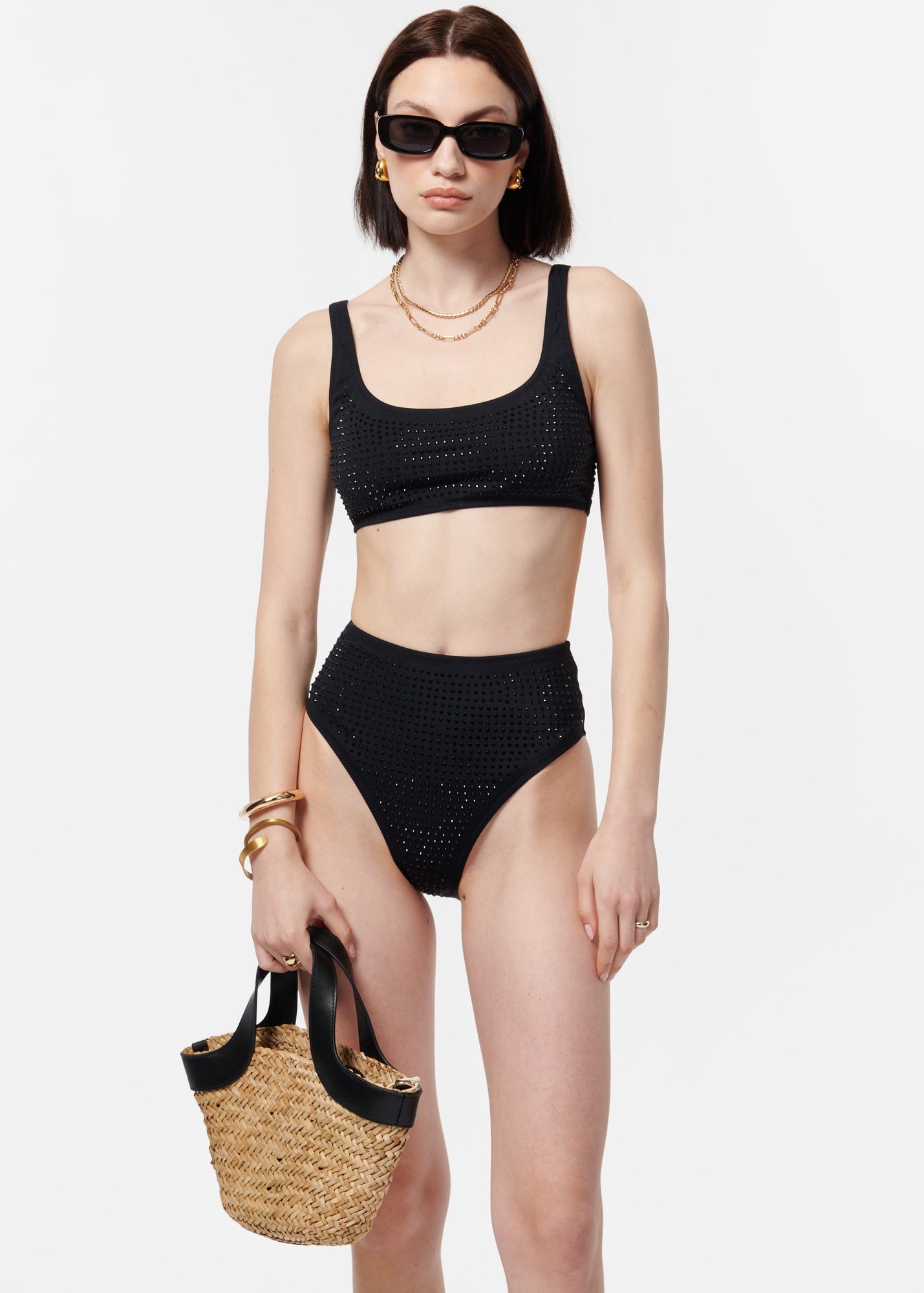 Crystal Bikini Bottom | Black