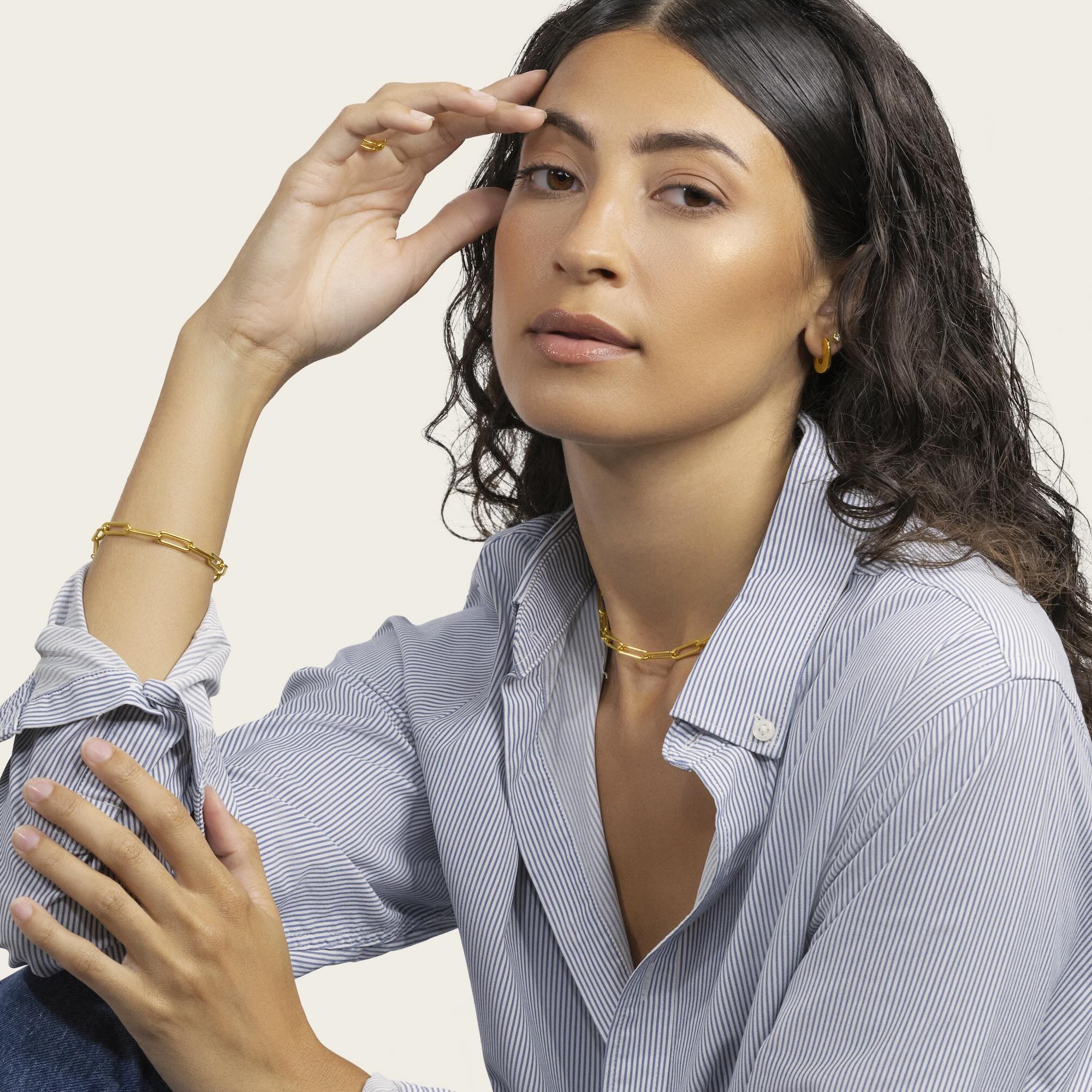 Womens | Large Paperclip Chain Bracelet | 18K Gold Vermeil
