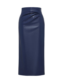 Leather Skirt | Blue