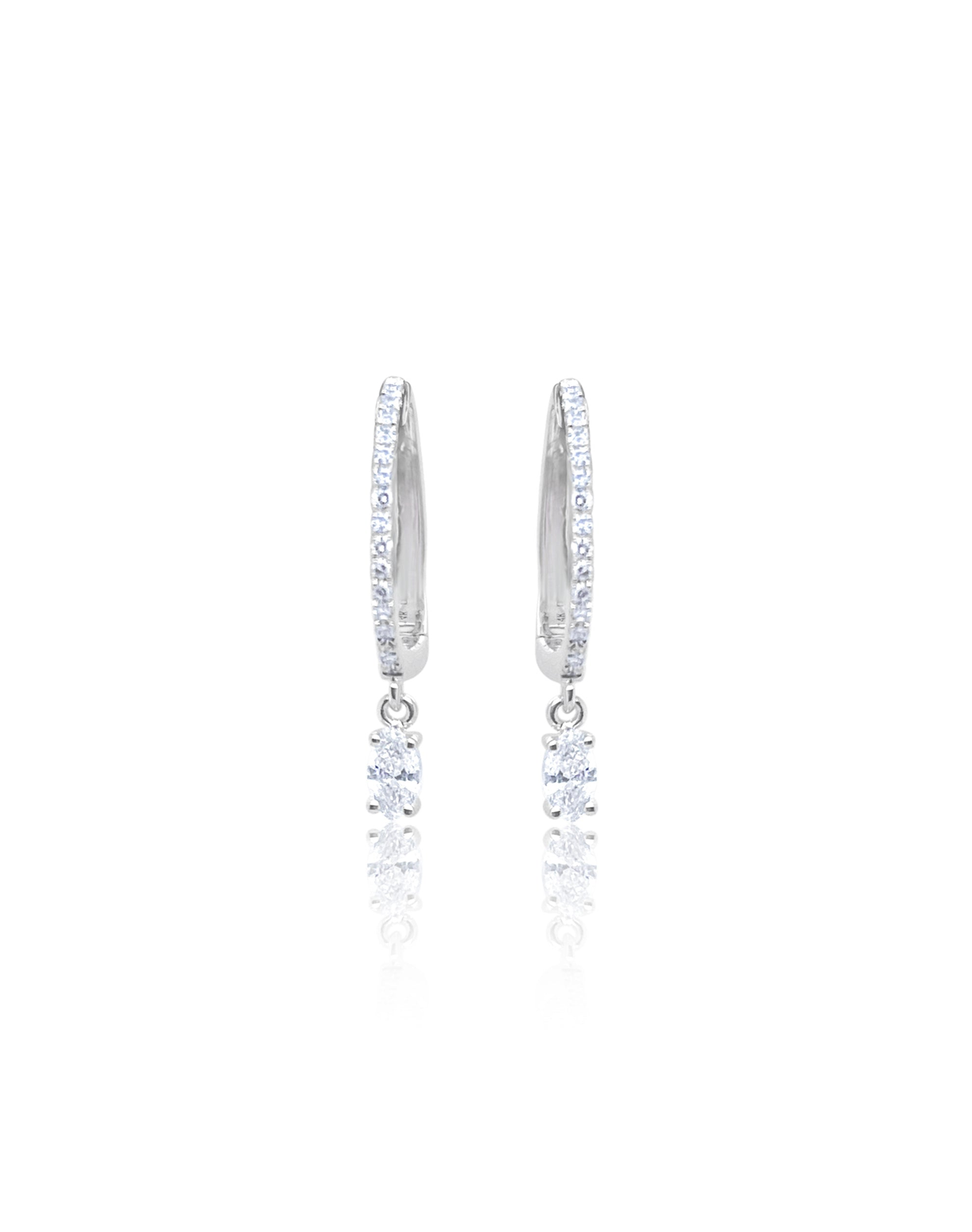 .27 Ct Marquise Diamond Hoop Earrings | 14 Kt White Gold