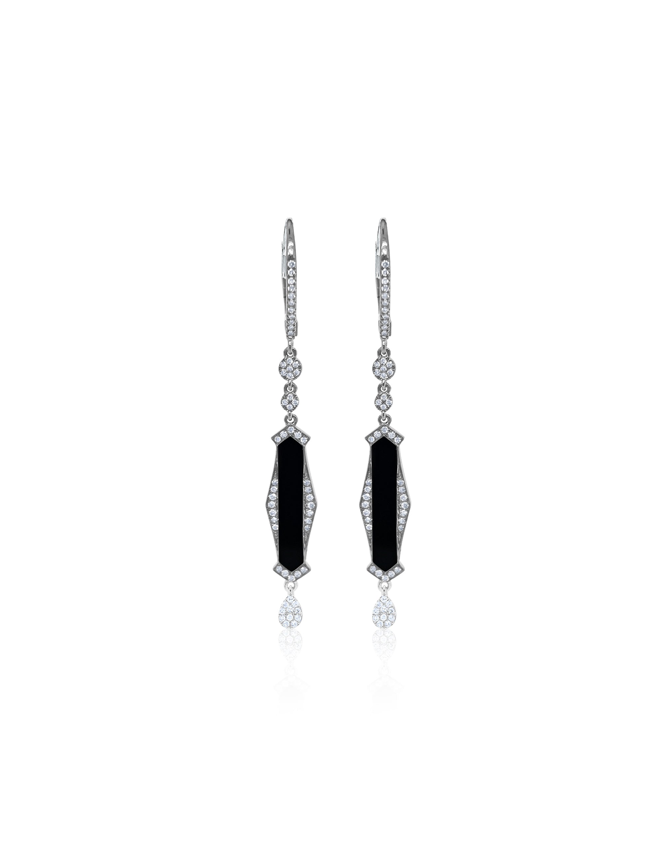 .27 Ct Rhodium Diamond Drop Earrings | Black