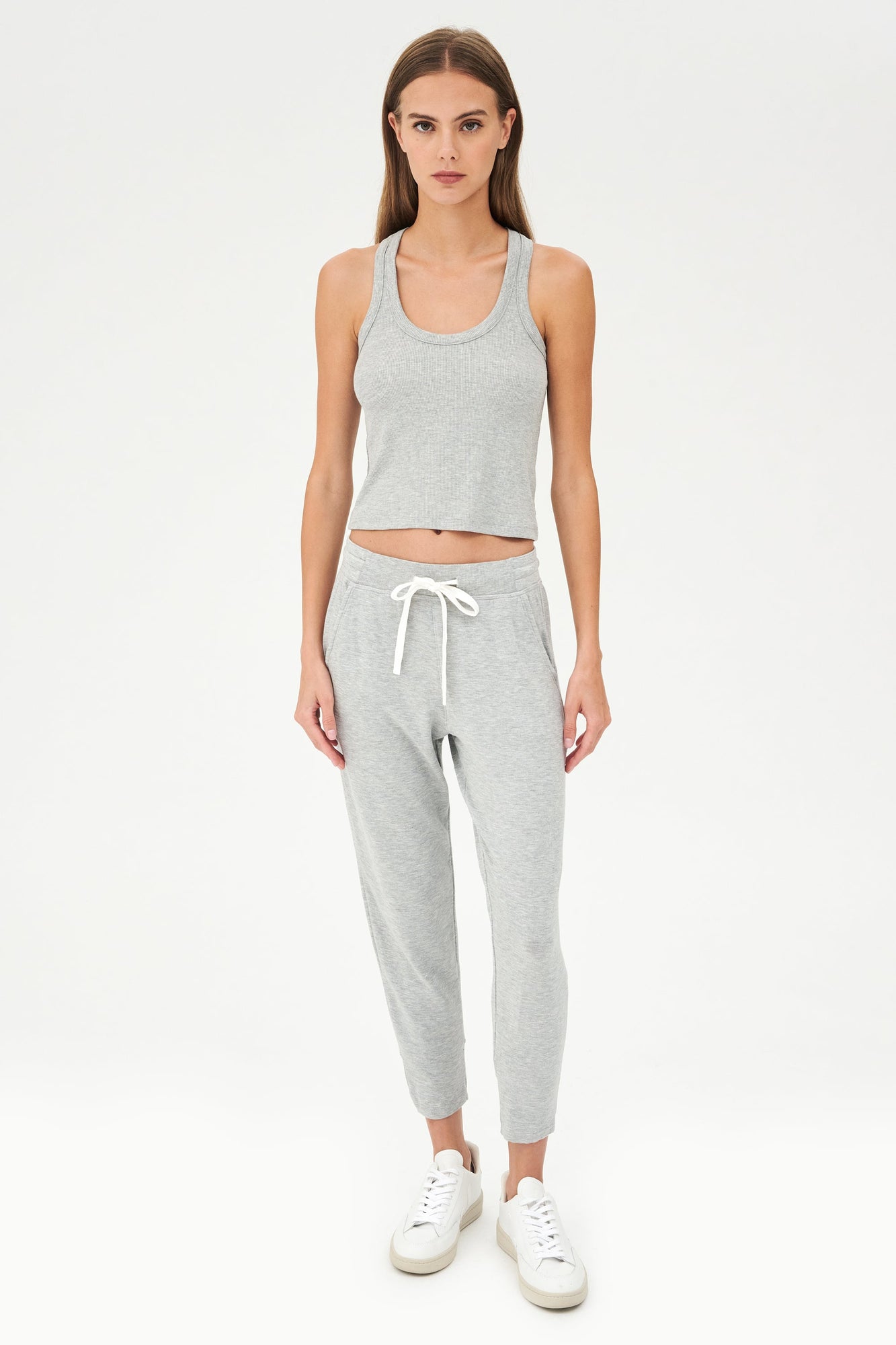 Ashby Rib Crop | Heather Grey