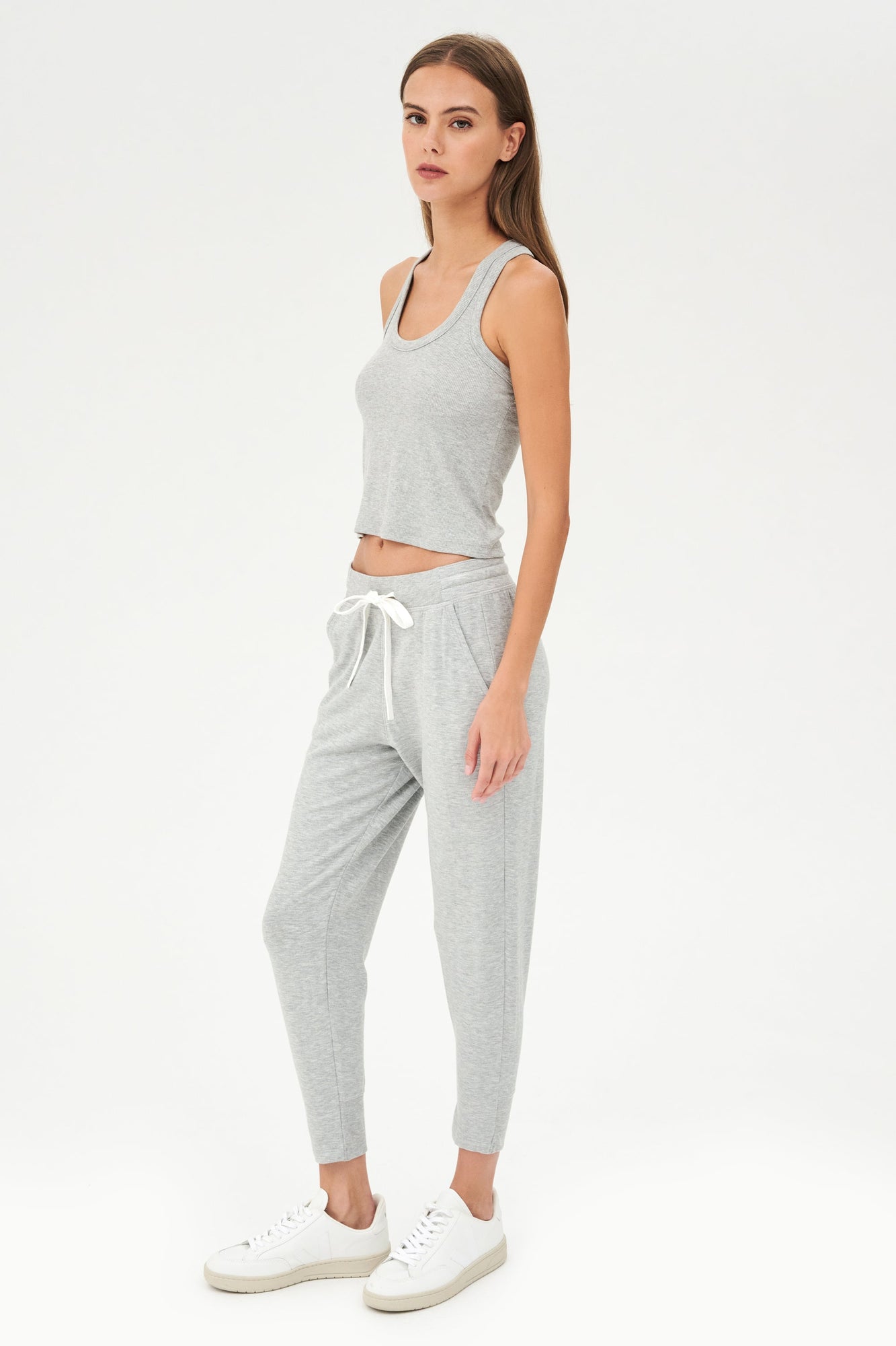 Ashby Rib Crop | Heather Grey