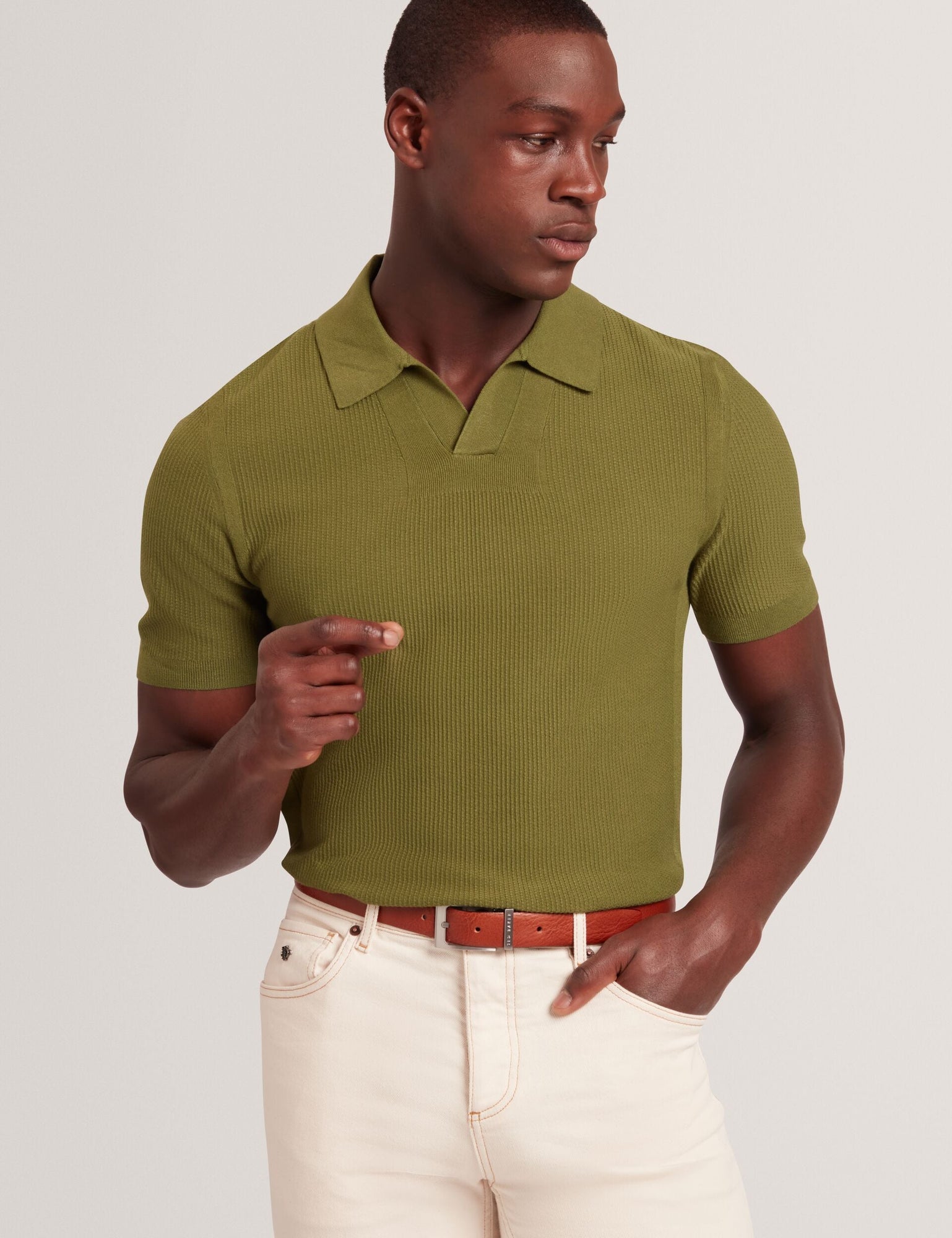 Men | Karmer Reversible Leather Belt | Pale Brown