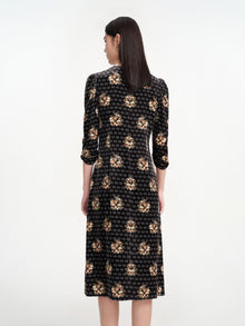 Printed Midi Dress | Black