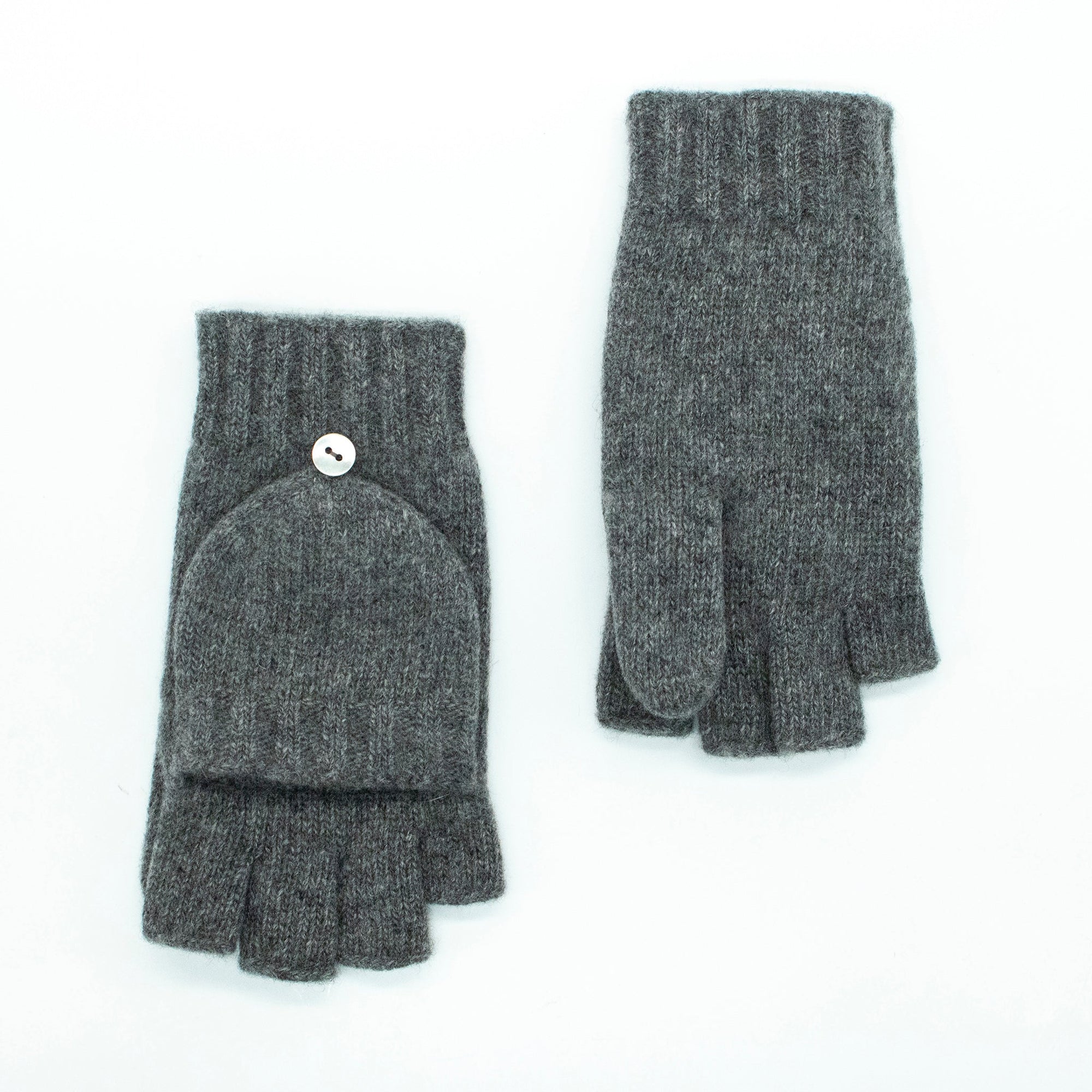 Kids Cashmere Flip Top Mitten Gloves | Medium Grey