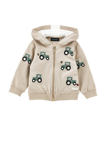 Boys | Hoodie With Embroidery | Ecru/White