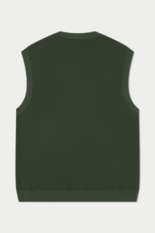 Dark Green Crochet Knit Vest | Green