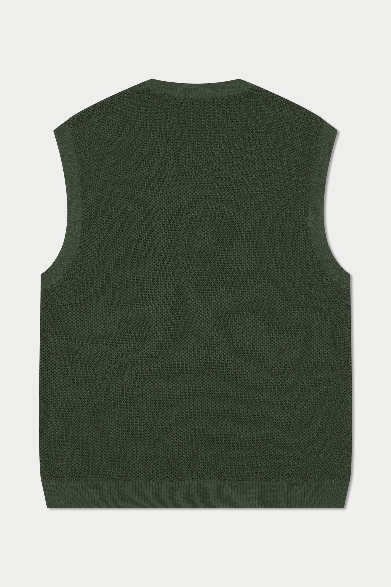 Dark Green Crochet Knit Vest | Green