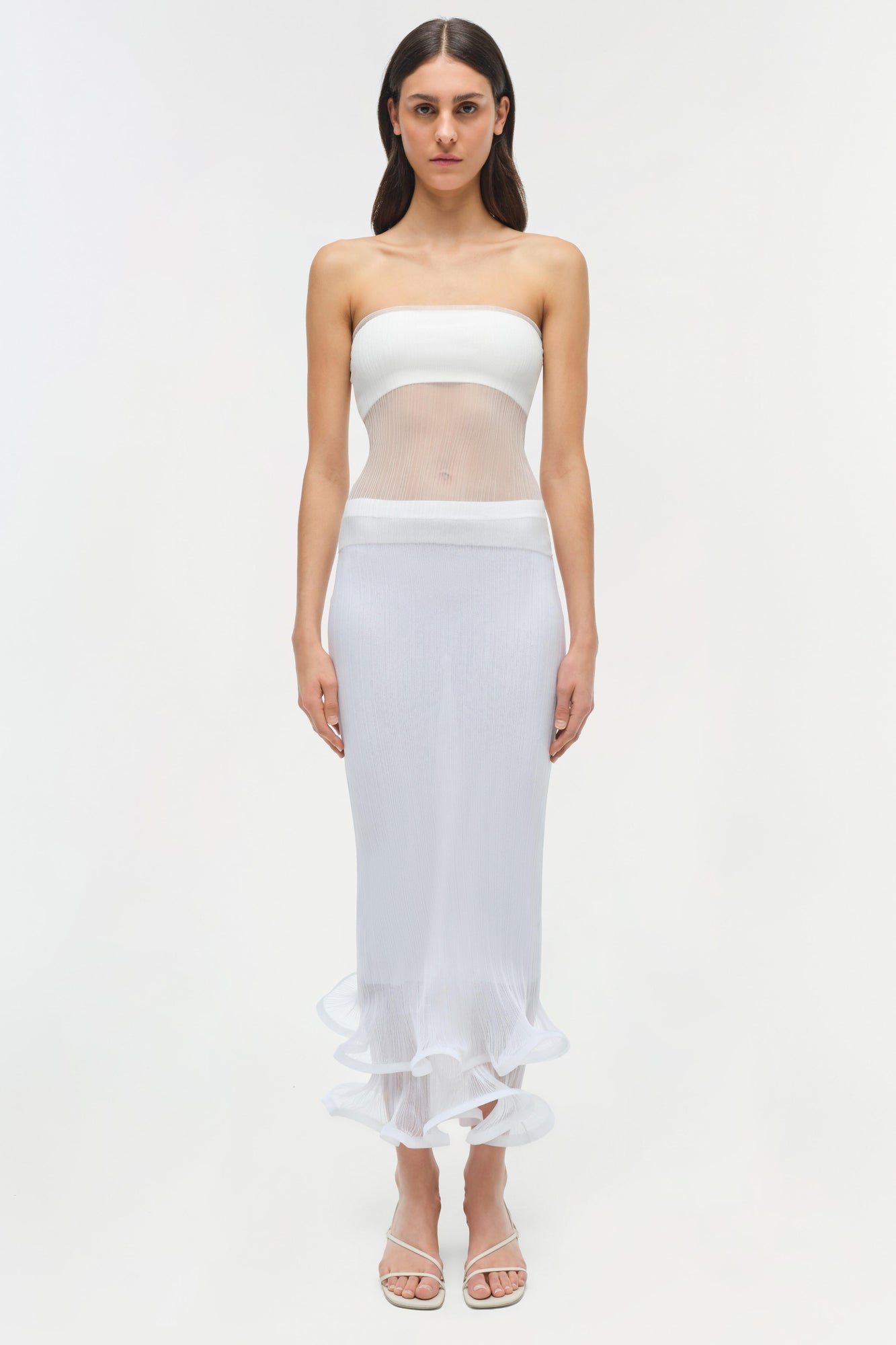 Womens | Emberly Strapless Plisse Top | Ivory