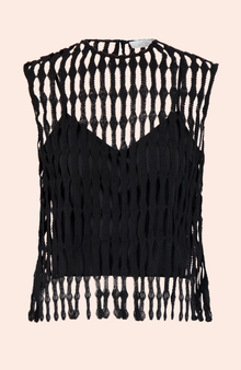 Fringe Lace Top | Black