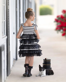 Baby Girls | Monaco and Striped Dress | Black & White