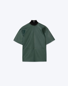 Fabia Regenerated Leather Top | Pine Green