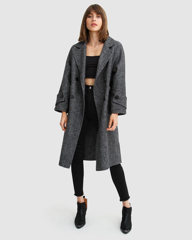 Women | Rumour Has It Oversized Wool Blend Coat | Charcoal