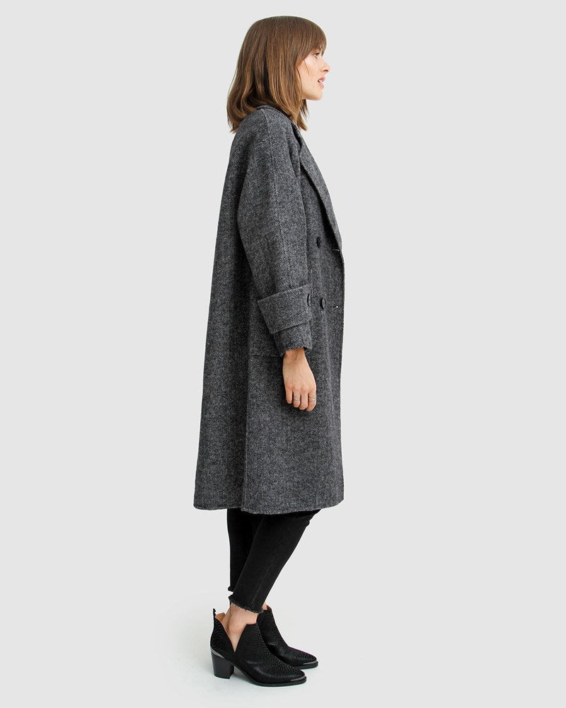 Women | Rumour Has It Oversized Wool Blend Coat | Charcoal
