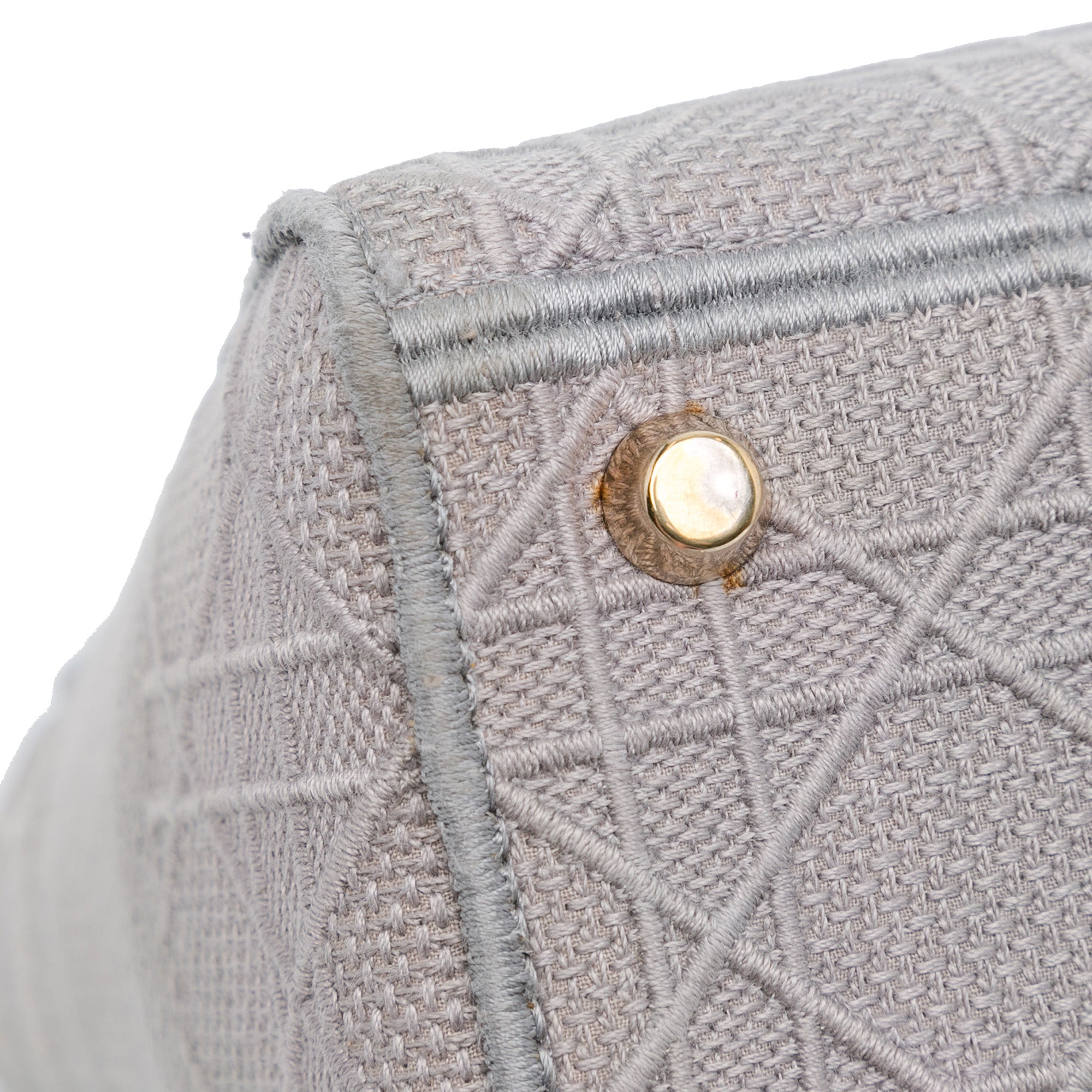 Dior | Pre-Owned Medium Canvas Cannage Lady D Lite - V | Gray/Light Gray