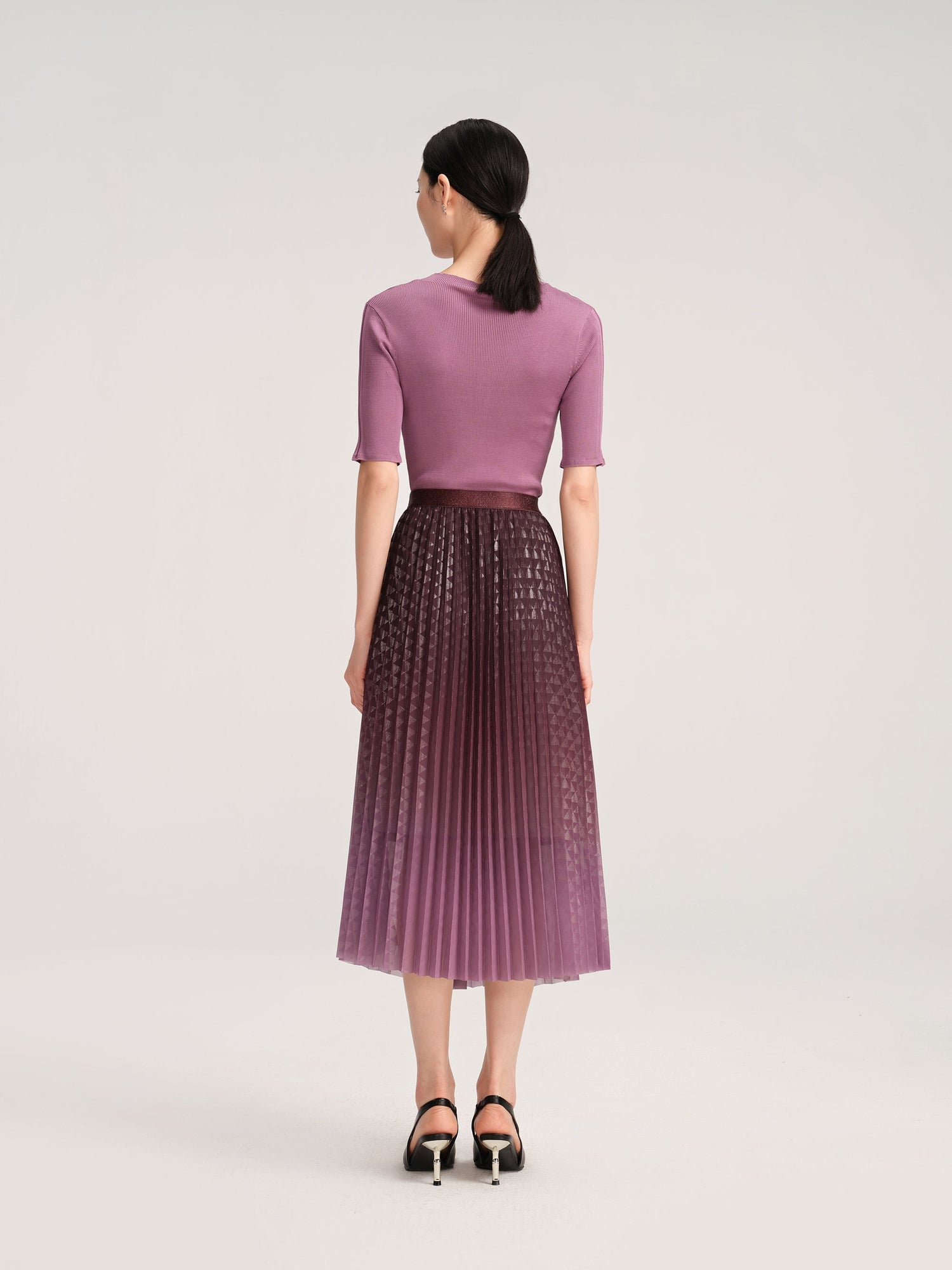 Silky Knitted Top | Purple