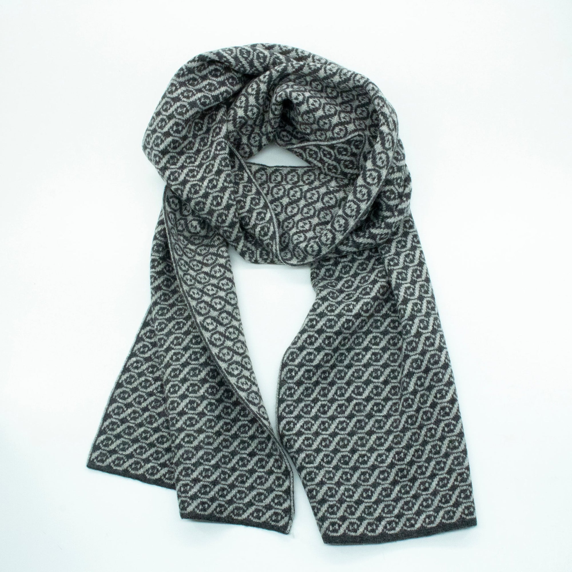 Jaquard Scarf In Fancy Design | Charcoal