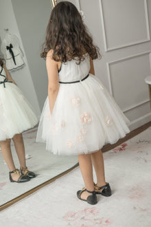 Girl | Giselle CrissCross Tulle Dress | Ivory x Black