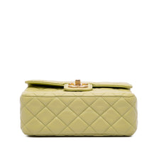 Chanel | Pre-Owned Mini Square Lambskin Casino Royale Charms Single Flap | Green/Light Green