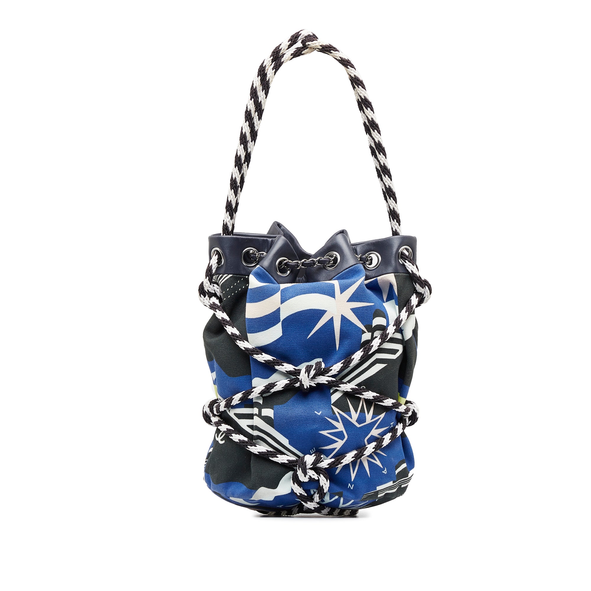 Chanel Pre-Owned Cotton Drawstring Bag | Women | Blue x Multi