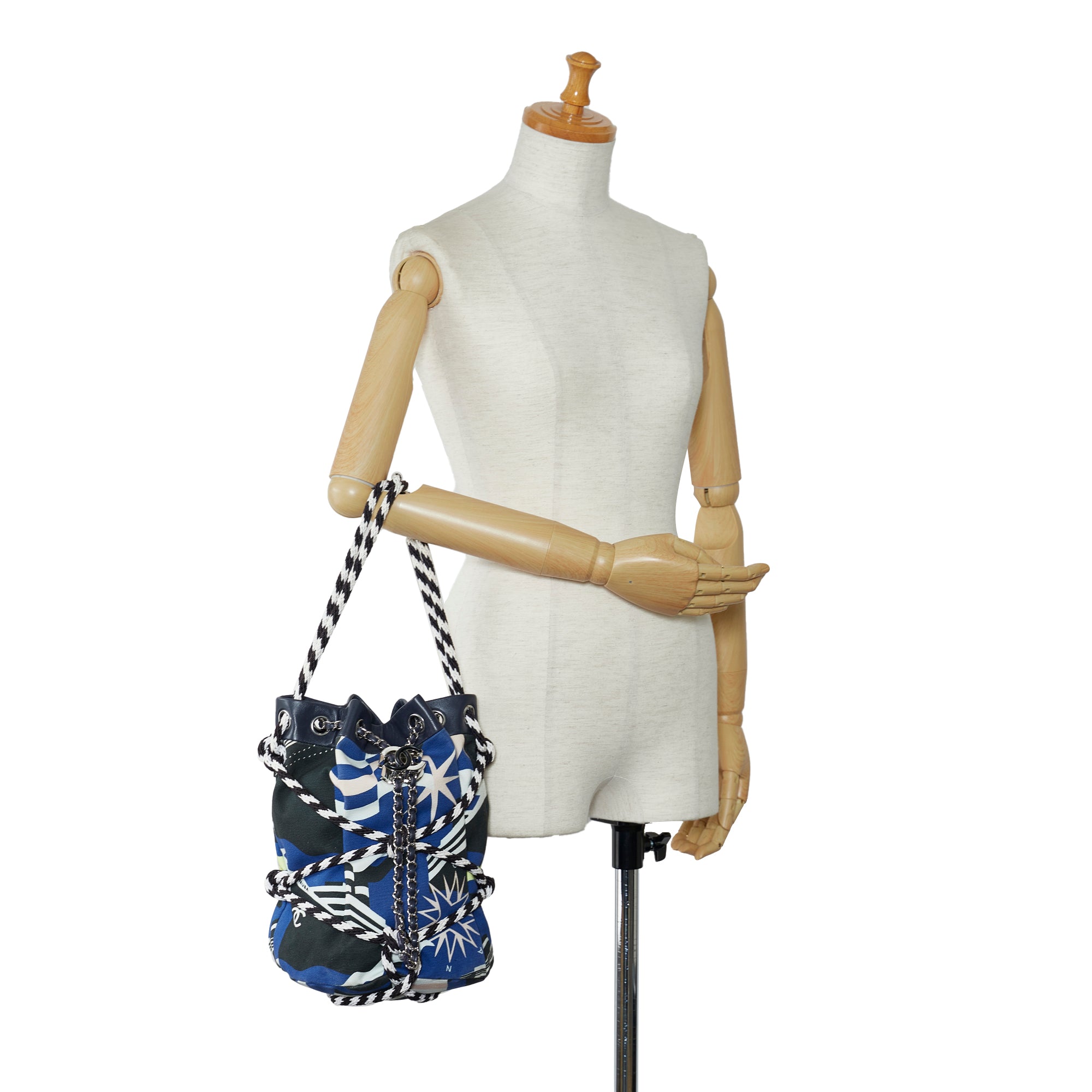 Chanel Pre-Owned Cotton Drawstring Bag | Women | Blue x Multi